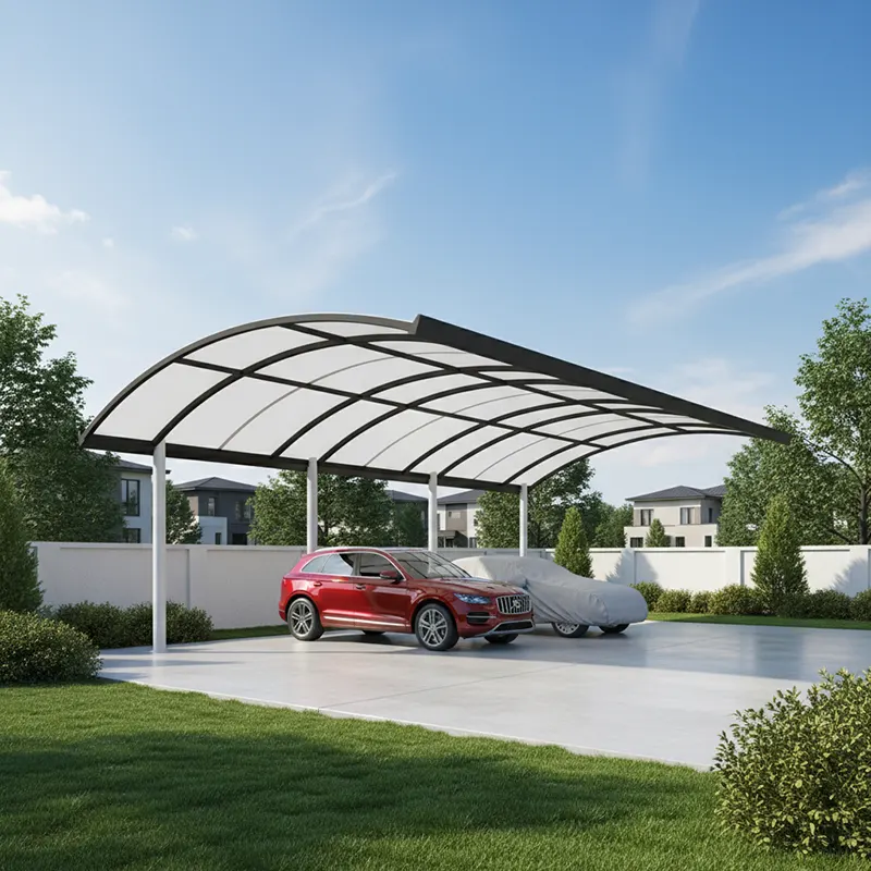 Modern Fiberglass Rib Design Car Shed
