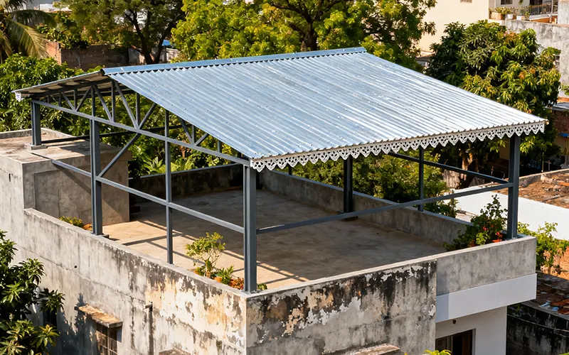 metal rooftop shed