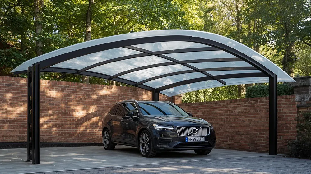 Contemporary car parking canopy with modern design and vehicle protection
